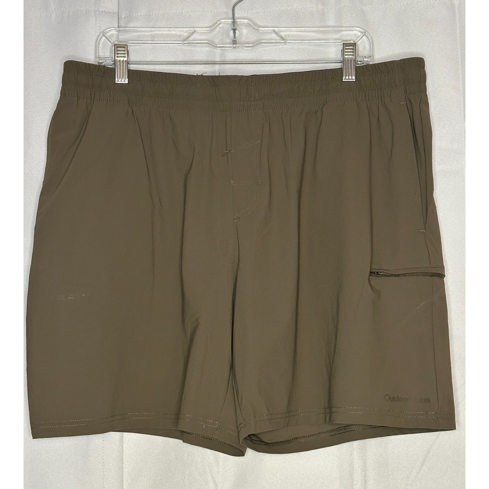 Outdoor Voices Men XL Olive Green Running Shorts 7 Athletic Zip Pockets